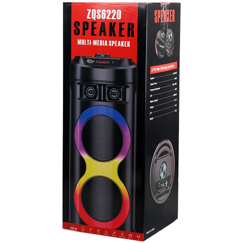 اسپیکر چمدانی بلوتوثی رم و فلش خور + میکروفن و ریموت Sing-E ZQS6212 - Image 3