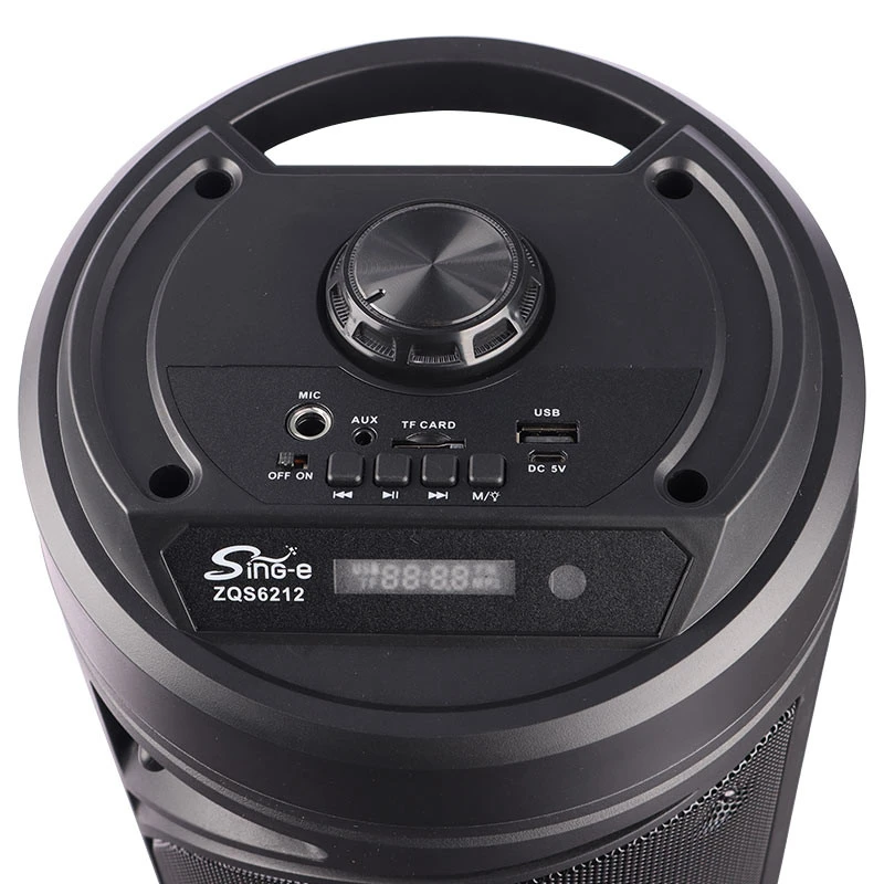 اسپیکر چمدانی بلوتوثی رم و فلش خور + میکروفن و ریموت Sing-E ZQS6212 - Image 6