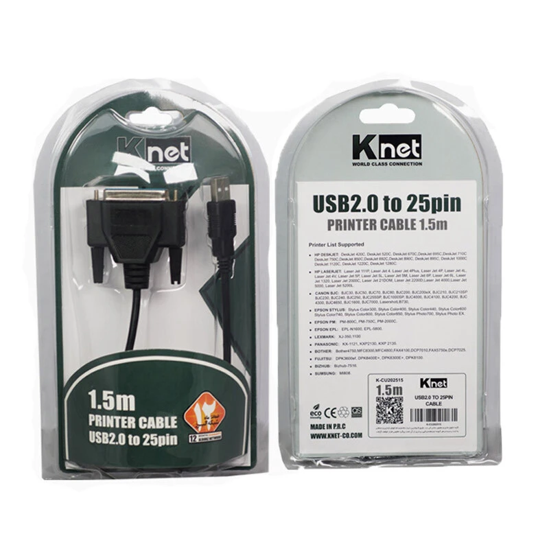 کابل تبدیل پرینتر پارالل به USB (یو اس بی) کی نت K-C26 طول 1.5 متر - Image 2